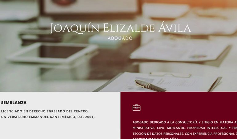 Portada Página Web Joaquín Elizalde